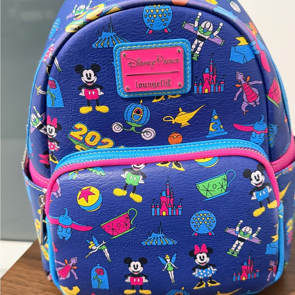 Loungefly Vibrant Blue Backpack with Disney Graphics